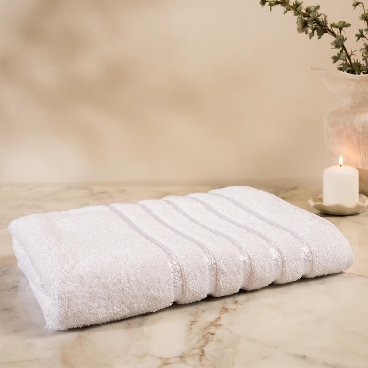 Lifestyle Plain Bath Sheet White 90X150 cm