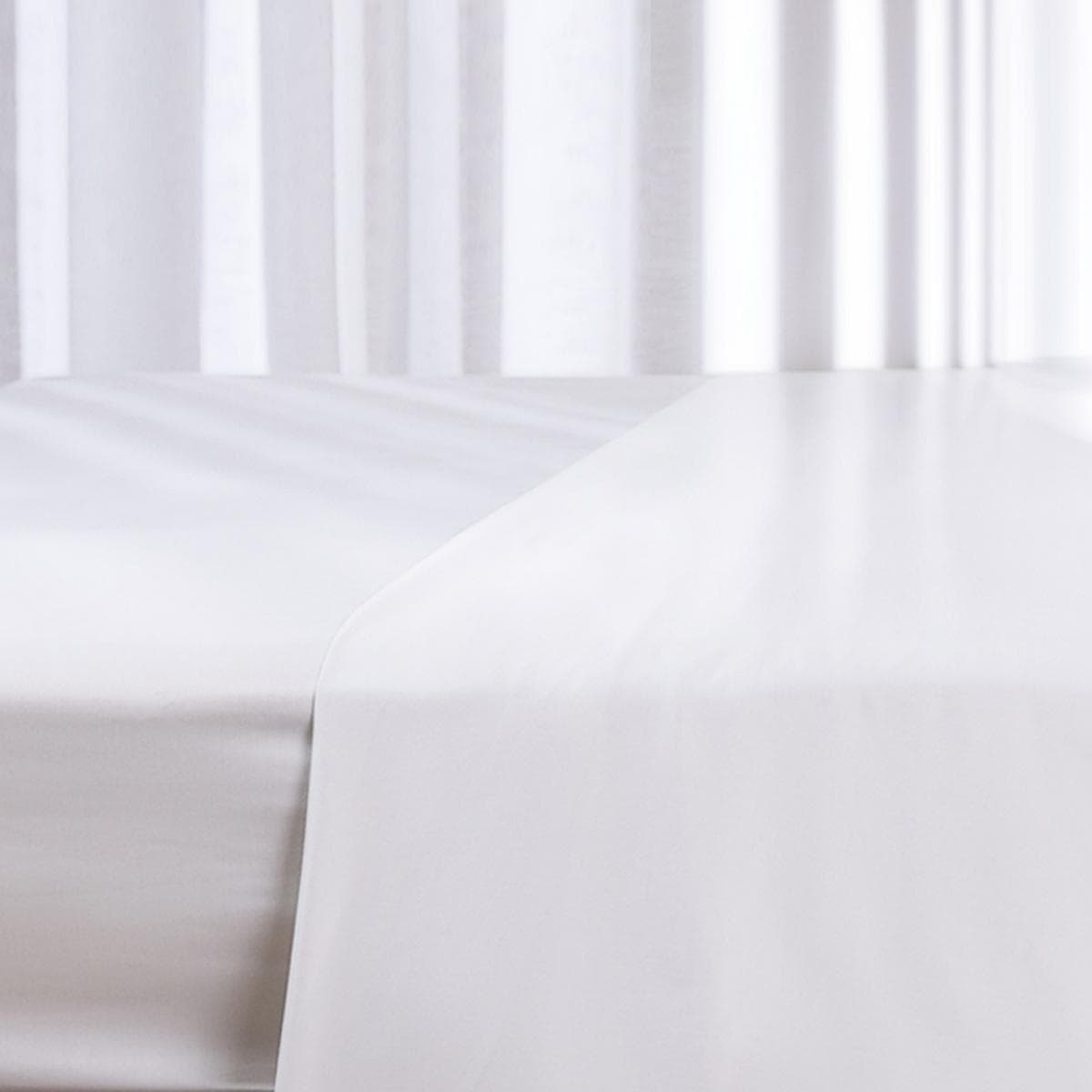 250 Thread Count Cotton Fitted Sheet White 180x200 cm