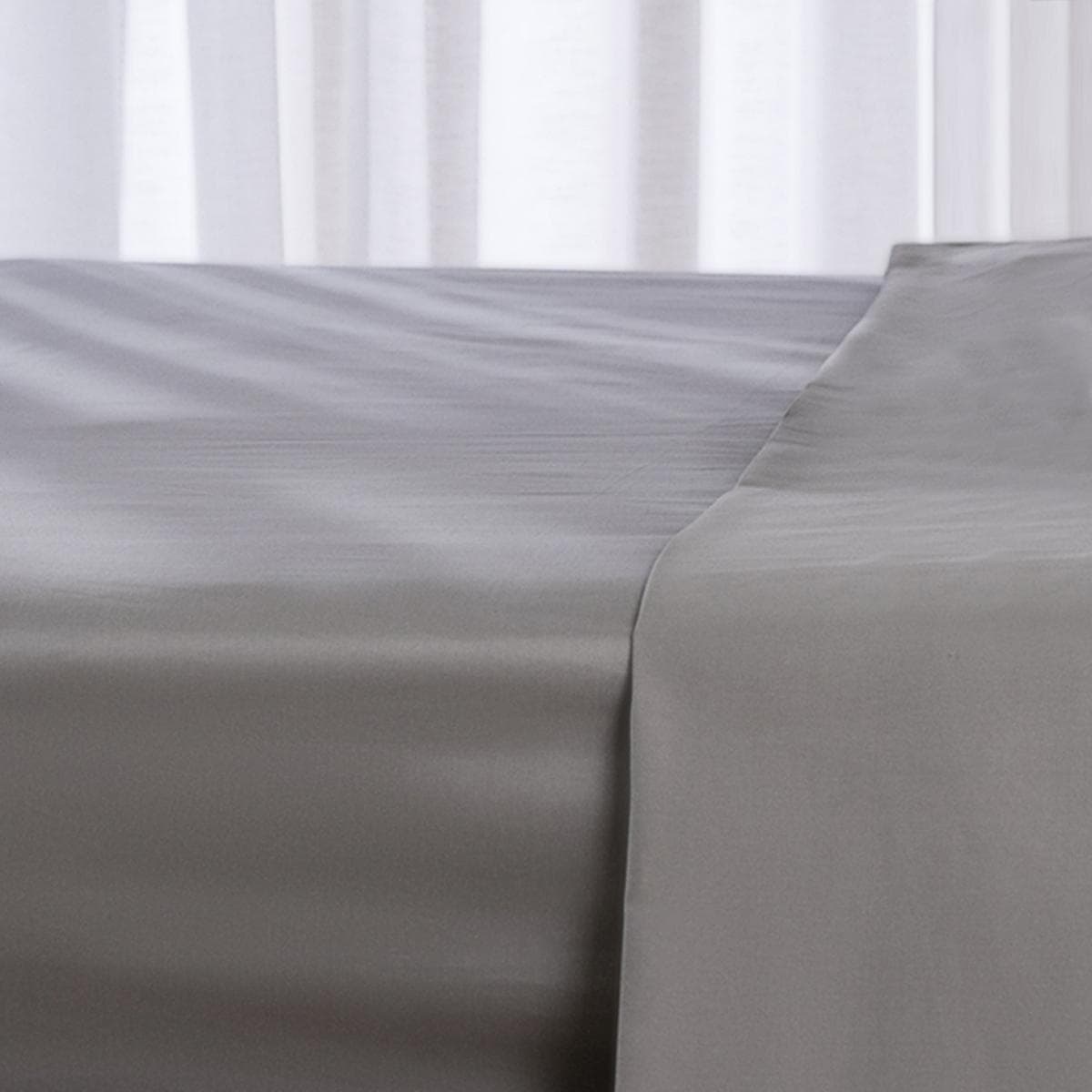 250 Thread Count Cotton Fitted Sheet Silver 160x200 cm
