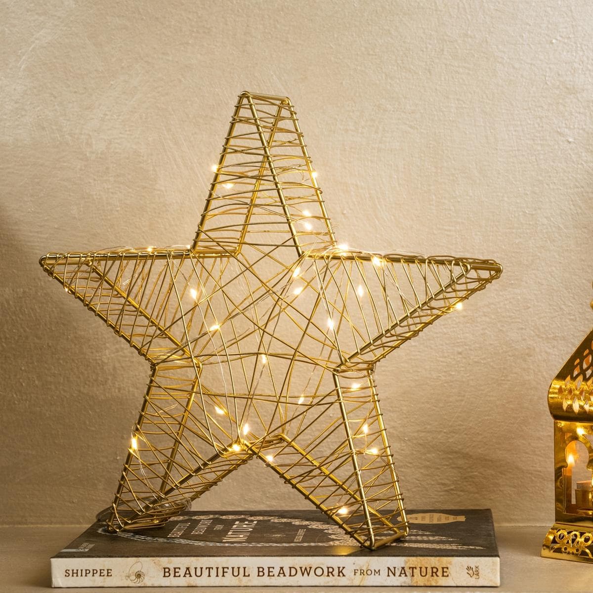 Star LED Light Gold 29X6 cm