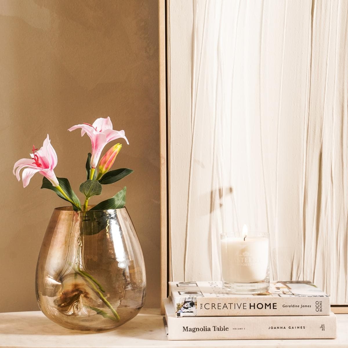 Lily Stem X3 Light Pink Length 77 Cm