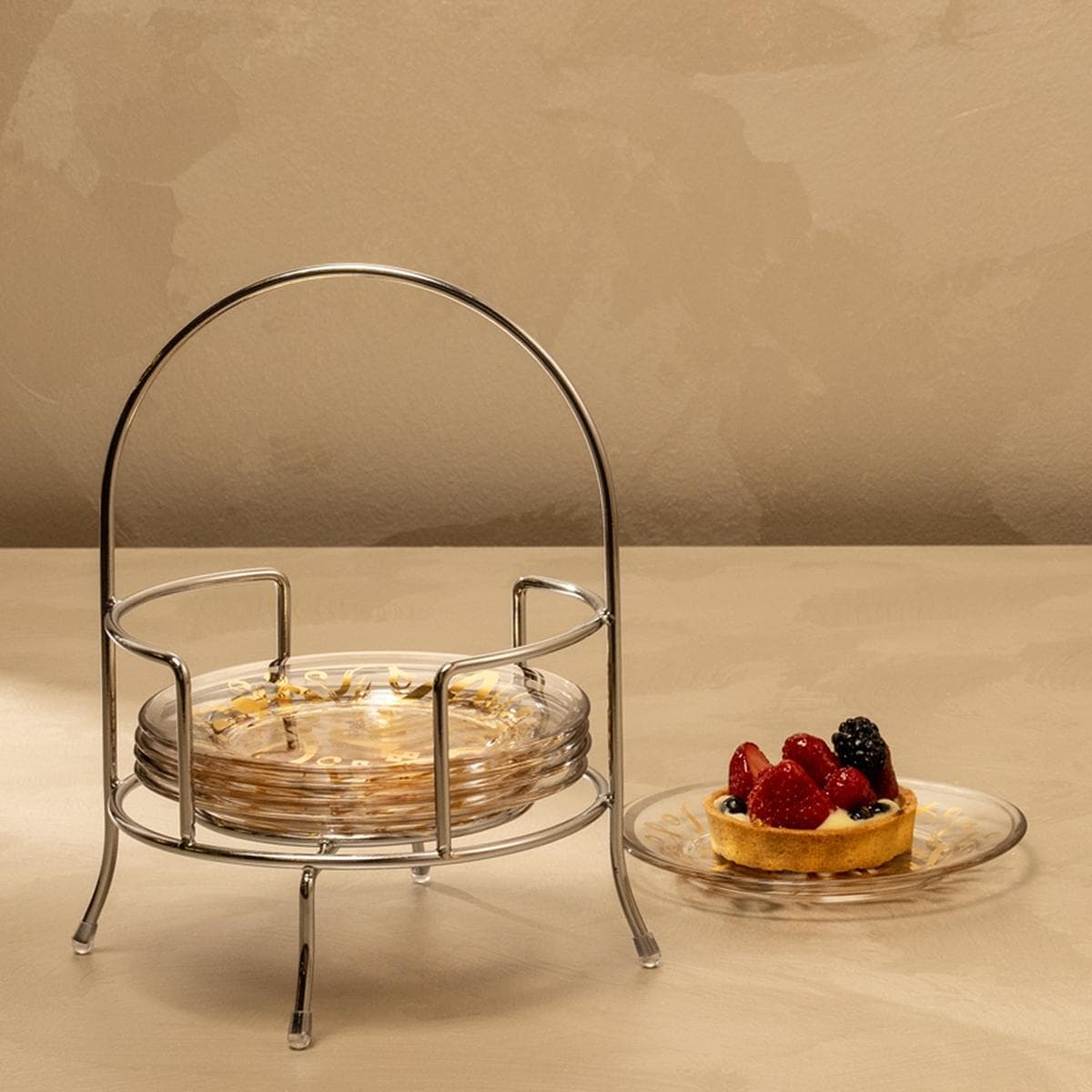 حامل صحون فيرب فضي صغير