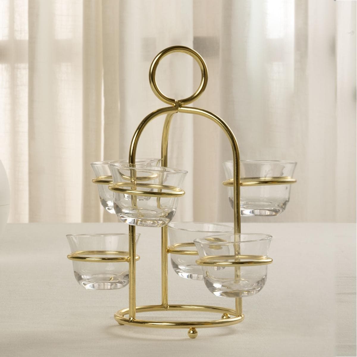 Revolve Gahwa Set And Holder Set 6Pcs Gold