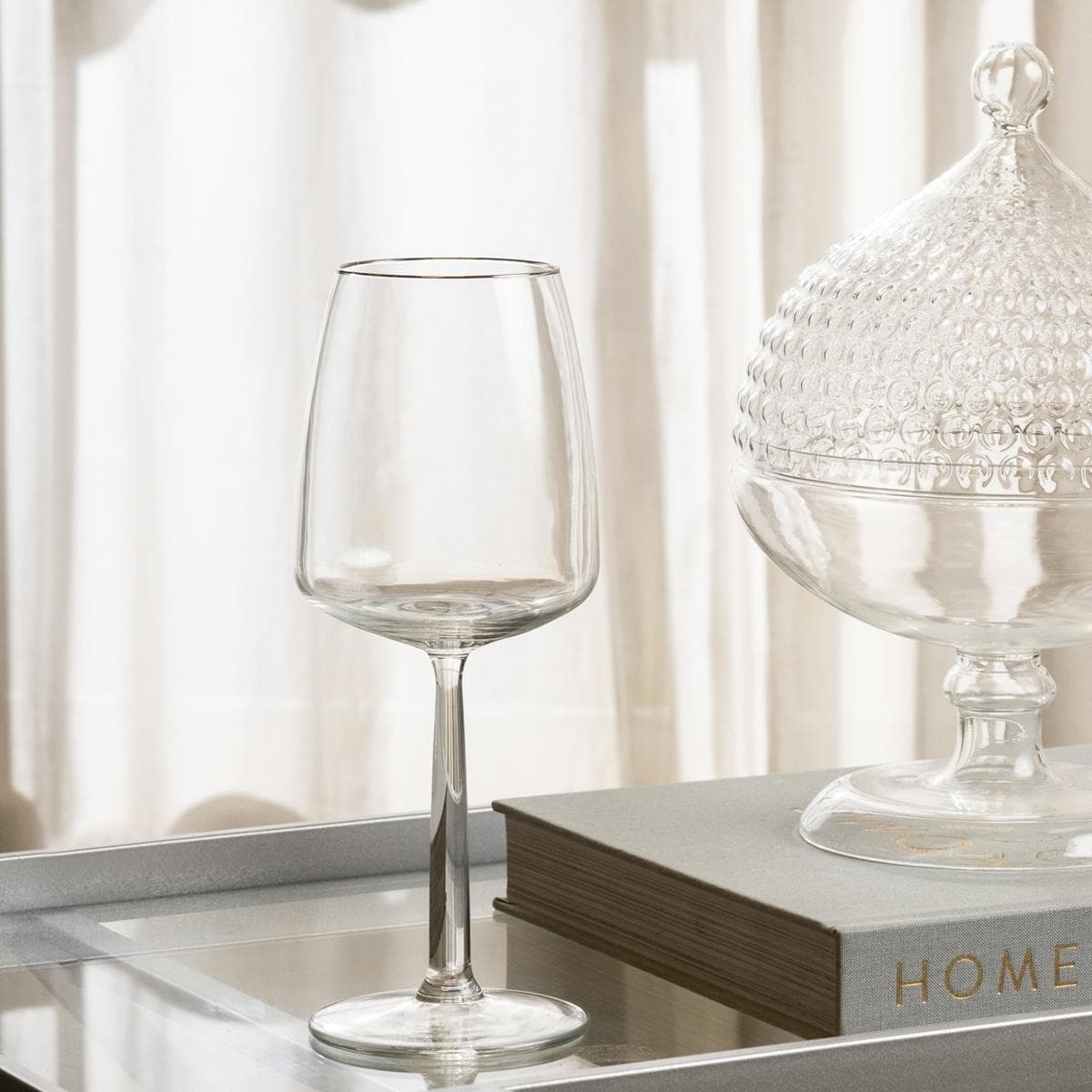 Basic Stem Glass with Silver Rim 430 Cc