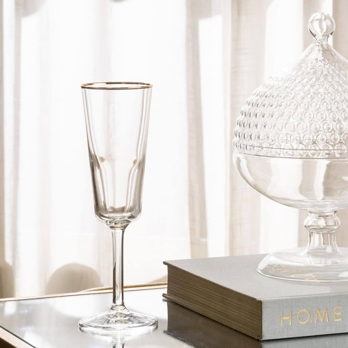 Basic Slim Stem Glass Gold 180Cc