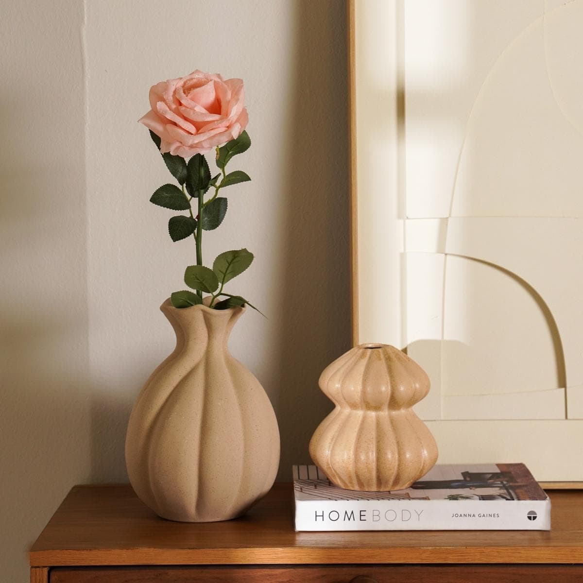 Silk Sparkle Open Rose Peach 72x11 cm