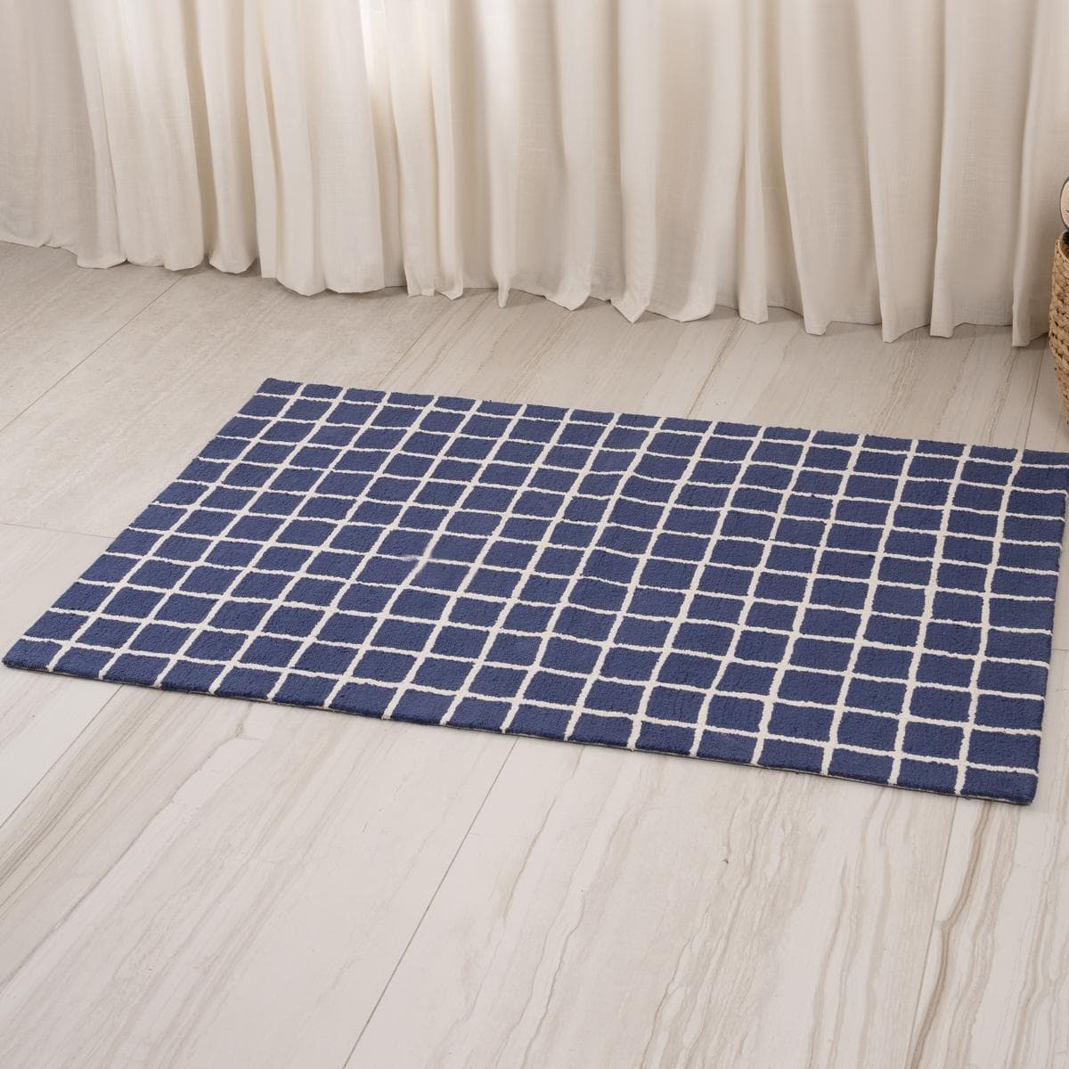 Grid Rug Navy 100x150 cm