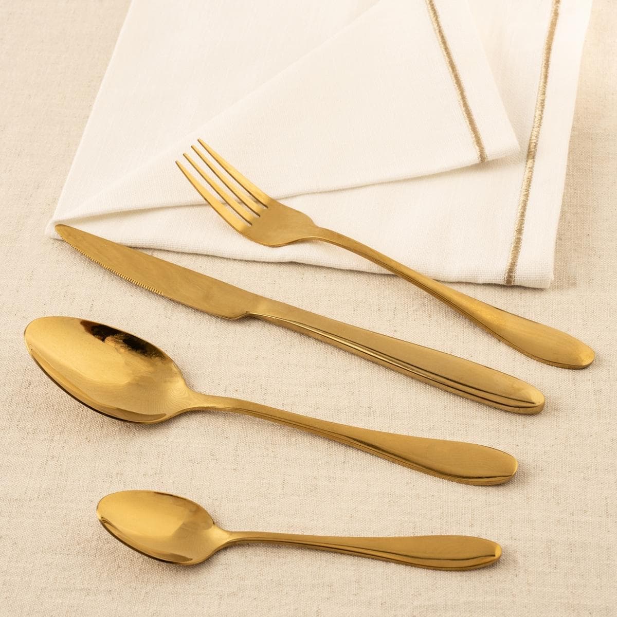Matte Gold Cutlery Set 24Pcs