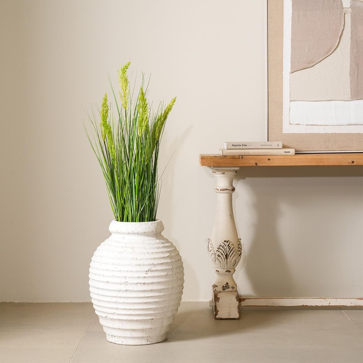 عشب بريستيل اصطناعي اخضر في وعاء زرع 100 سم