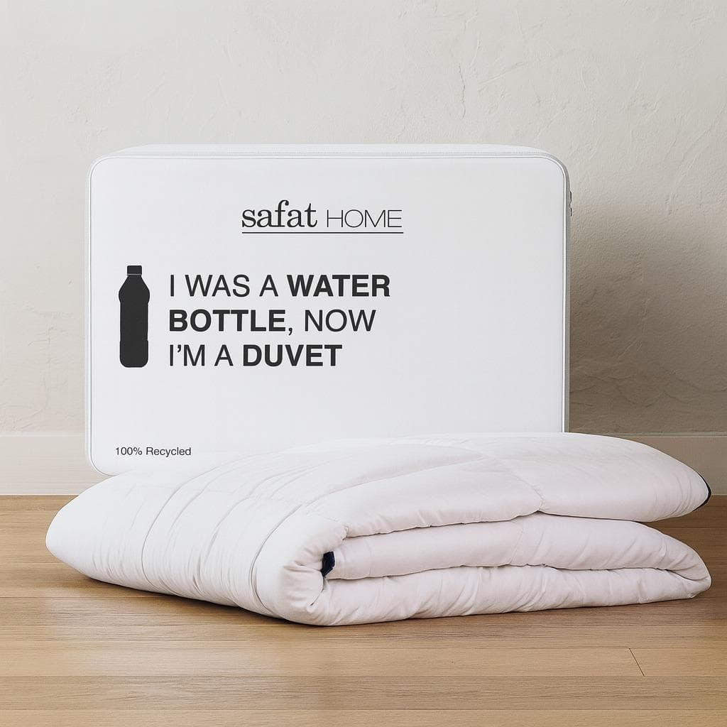 لحاف من مواد مُعاد تدويرها 100% أبيض 240×260 سم