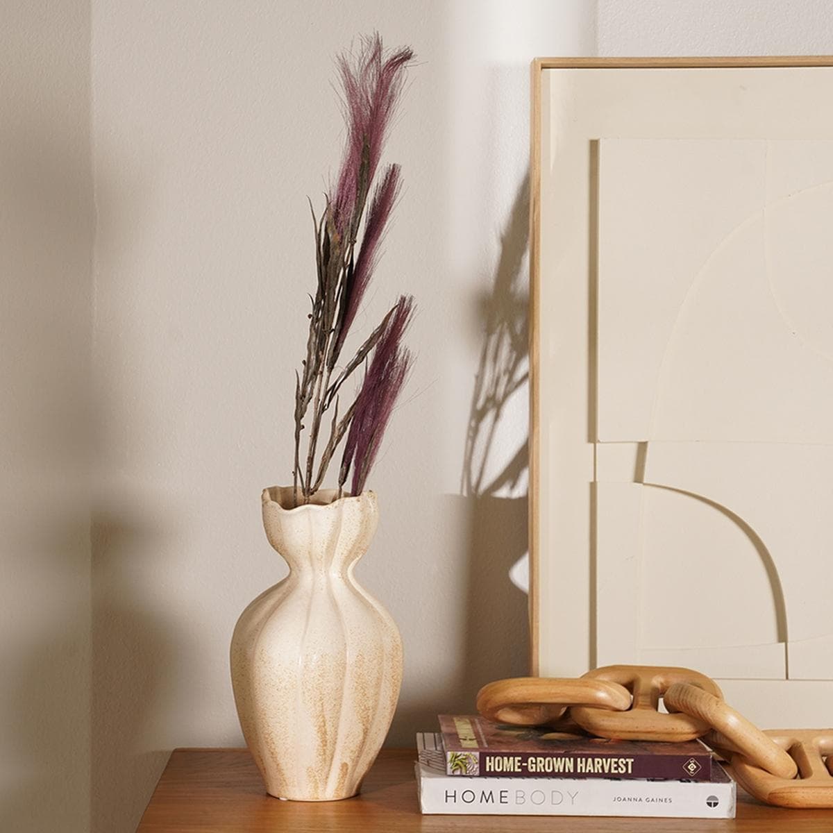 Artificial Pampas Grass Spray Burgundy 95 cm