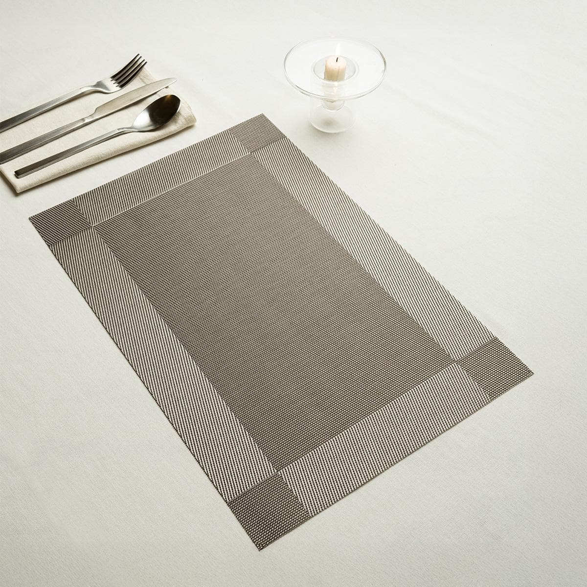 Border Placemat Silver Set of 6Pcs 45X30 cm