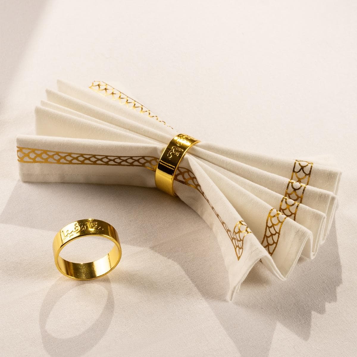 Menna Napkin Ring Gold Set of 6Pcs 4.5X1.5X0.2