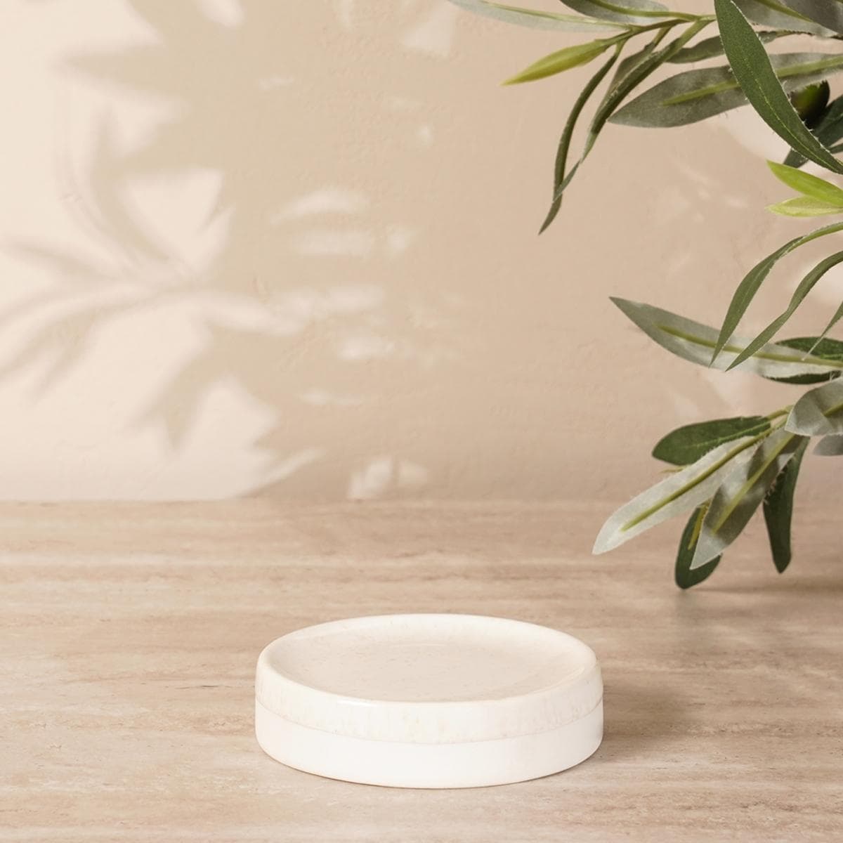 صحن صابون سيراميك فارم كريمي