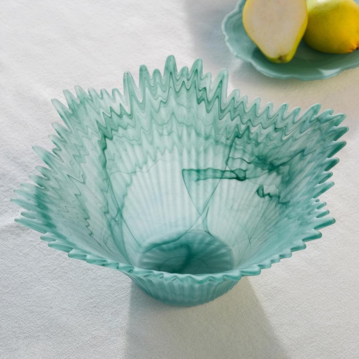 وعاء تقديم سموكي أخضر 25.5×25.5×11.5 سم