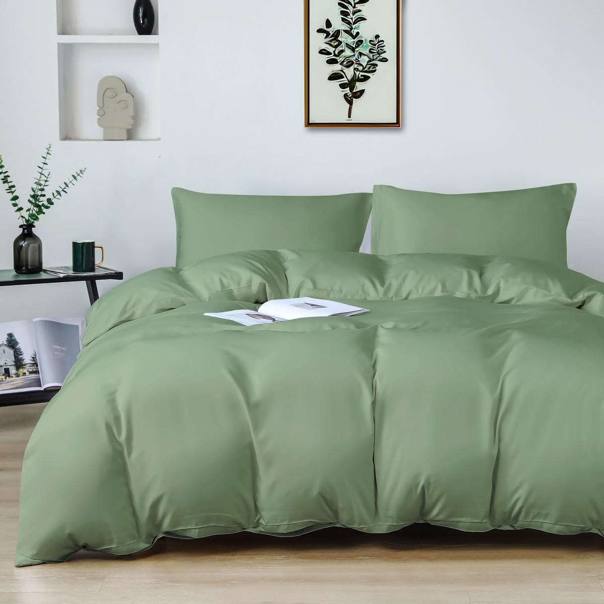 Bamboo 3 Pcs Duvet Cover Set Sage 240x260 cm