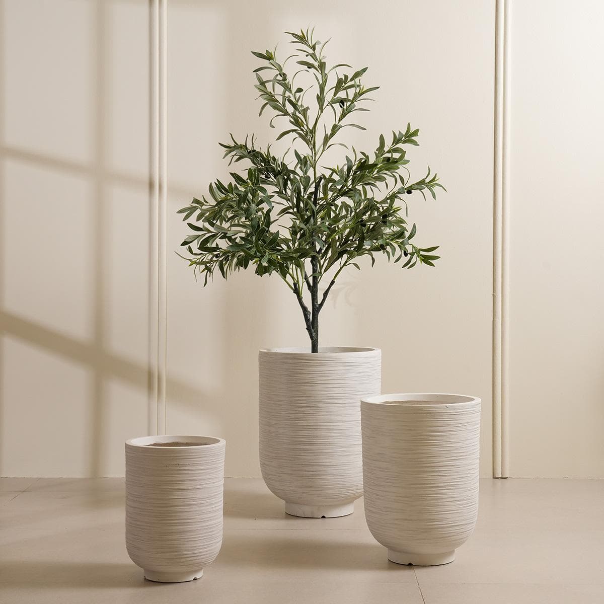 Boho Planter Set White - 3 Pots