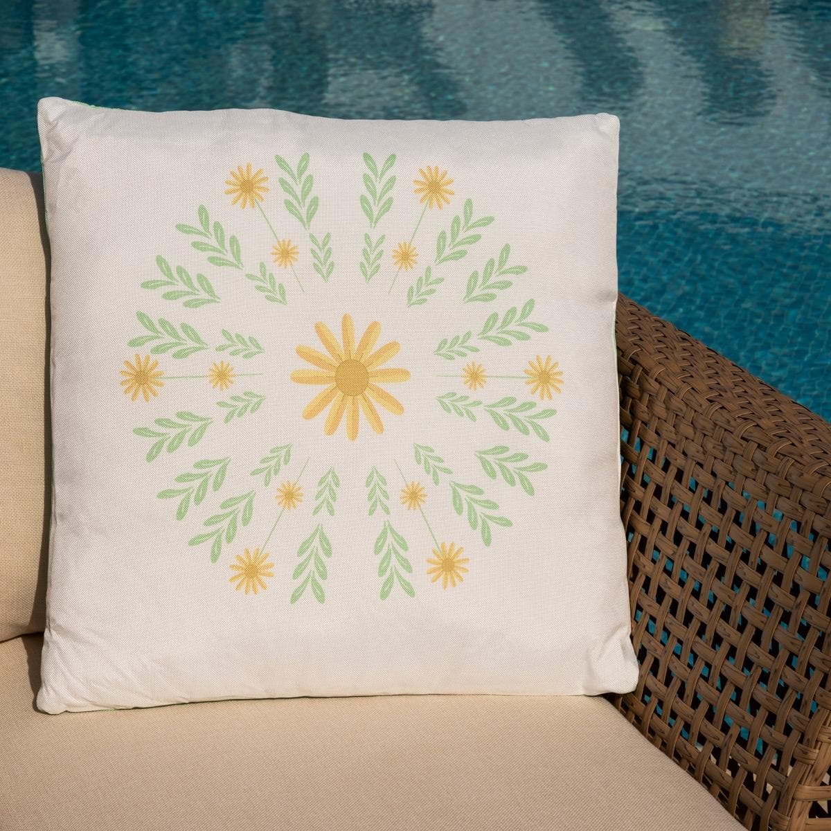 كوشيّة نوير خضراء/صفراء 50×50 سم