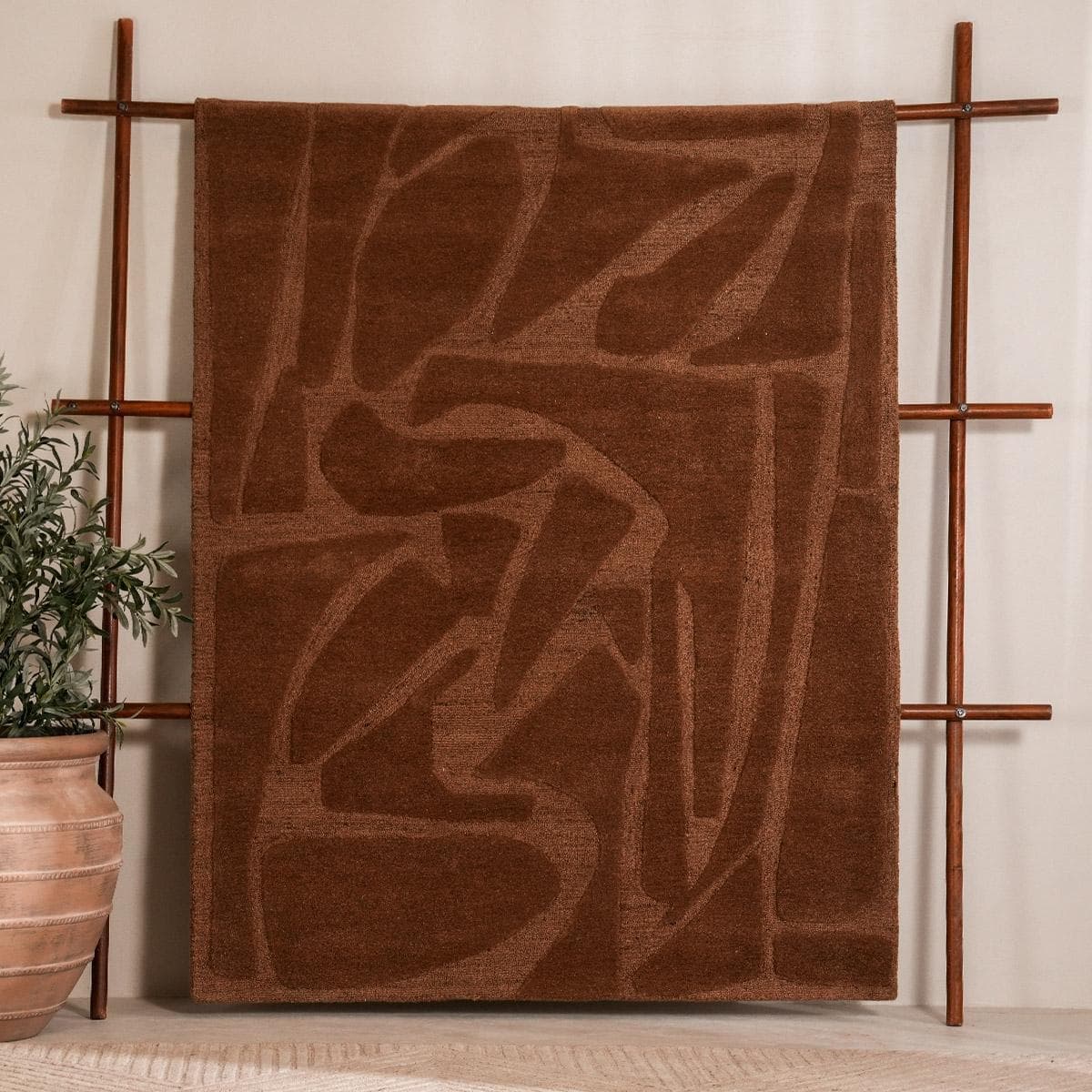 سجّادة سوك بنية 170×240 سم