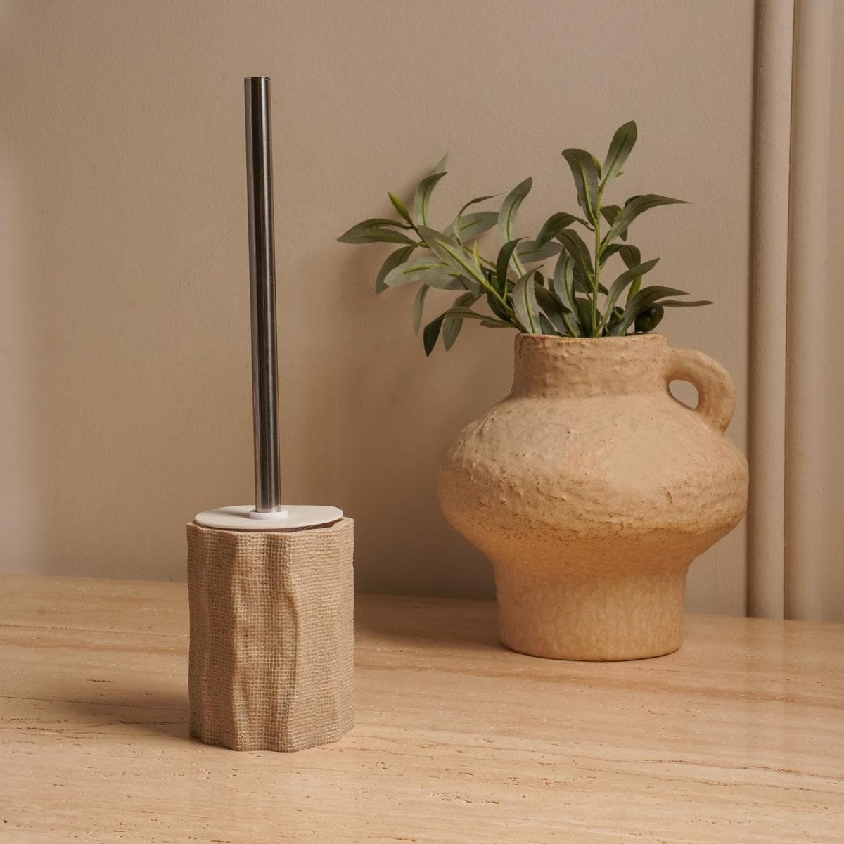 Silba Toilet Brush Holder Sand H37 Cm