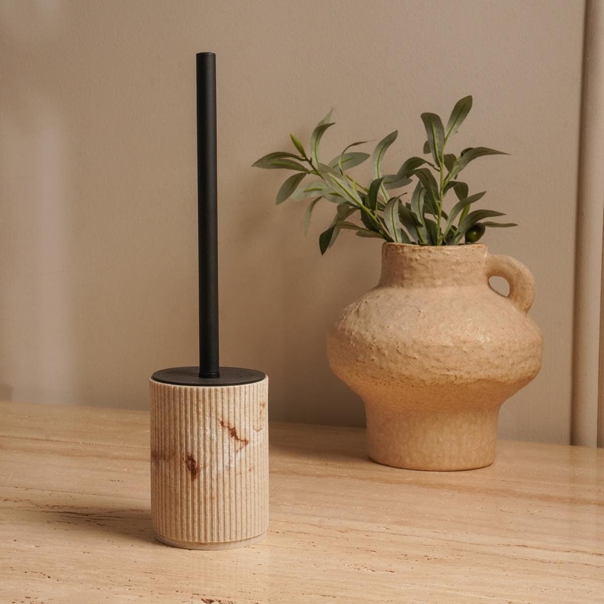 Reno Toilet Brush Holder Beige H38 Cm