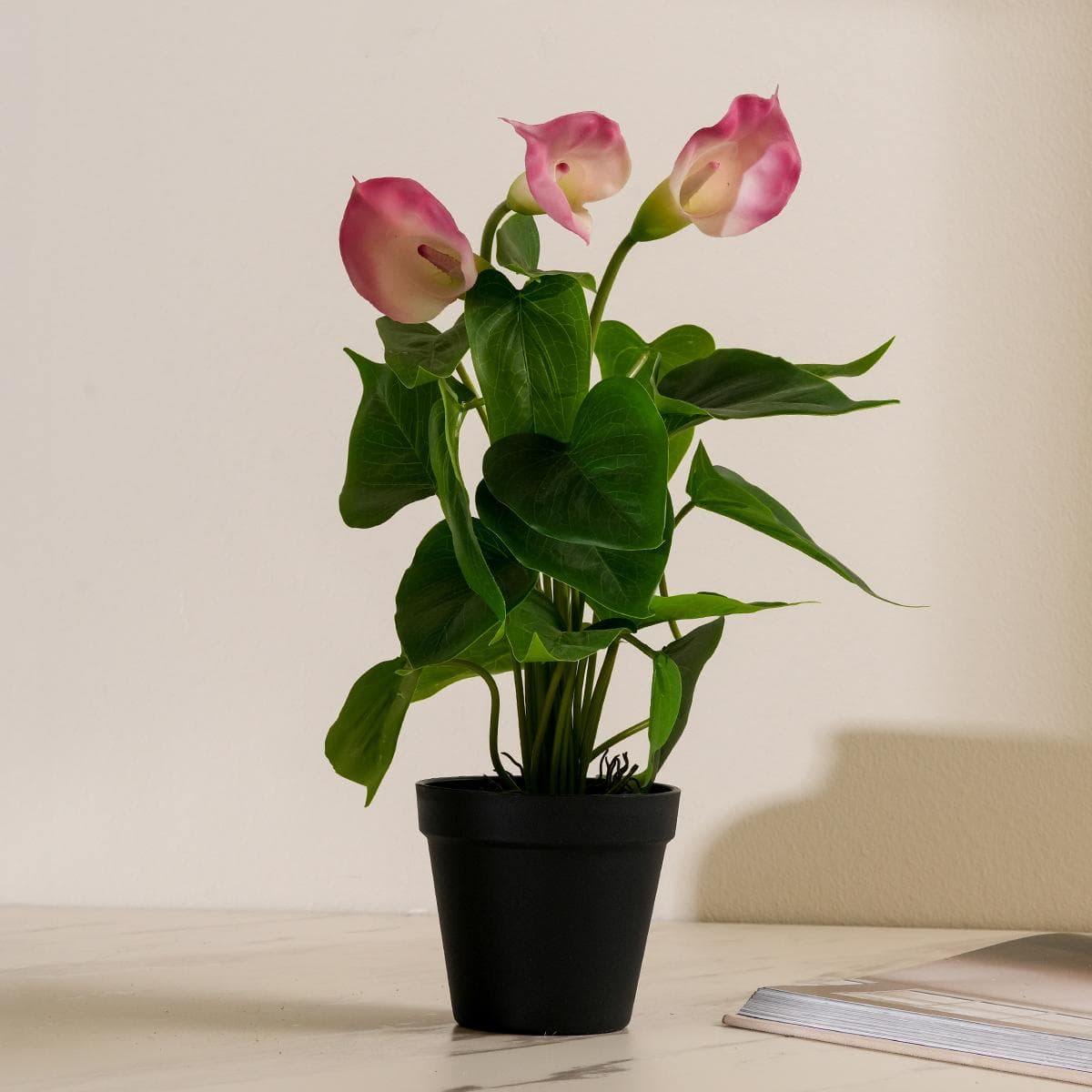 Calla Lily Artificial Potted Plant Pink 20 cm