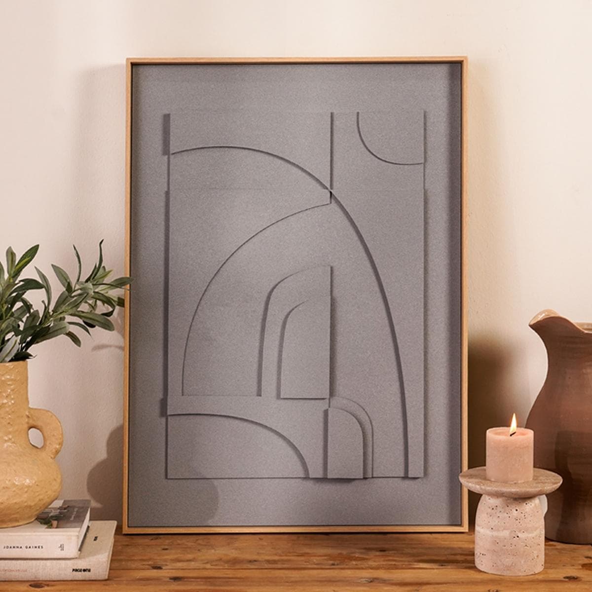 Phil 3D Art with Relief Grey 50X70 cm