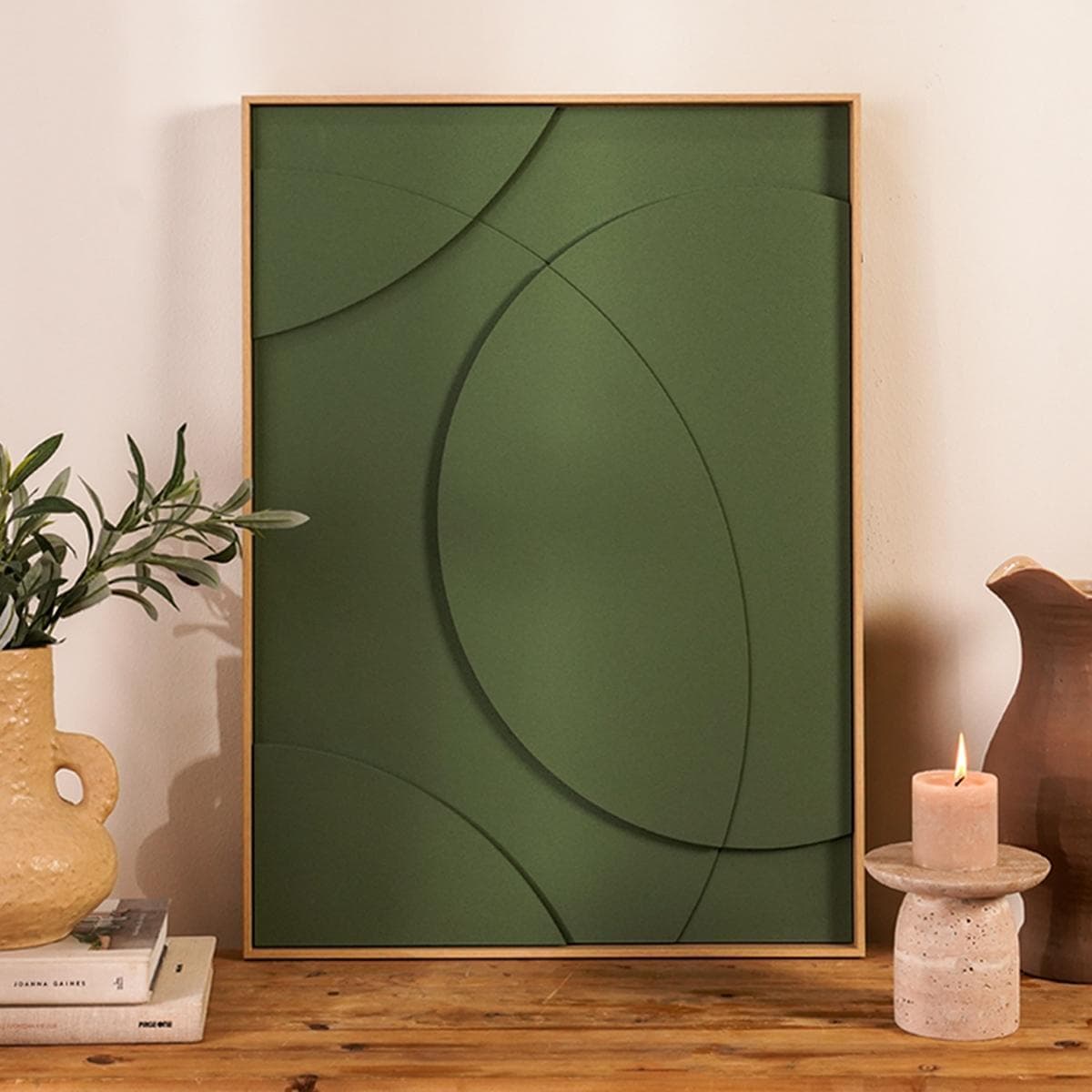 Basha 3D Art with Relief Green 50X70 cm
