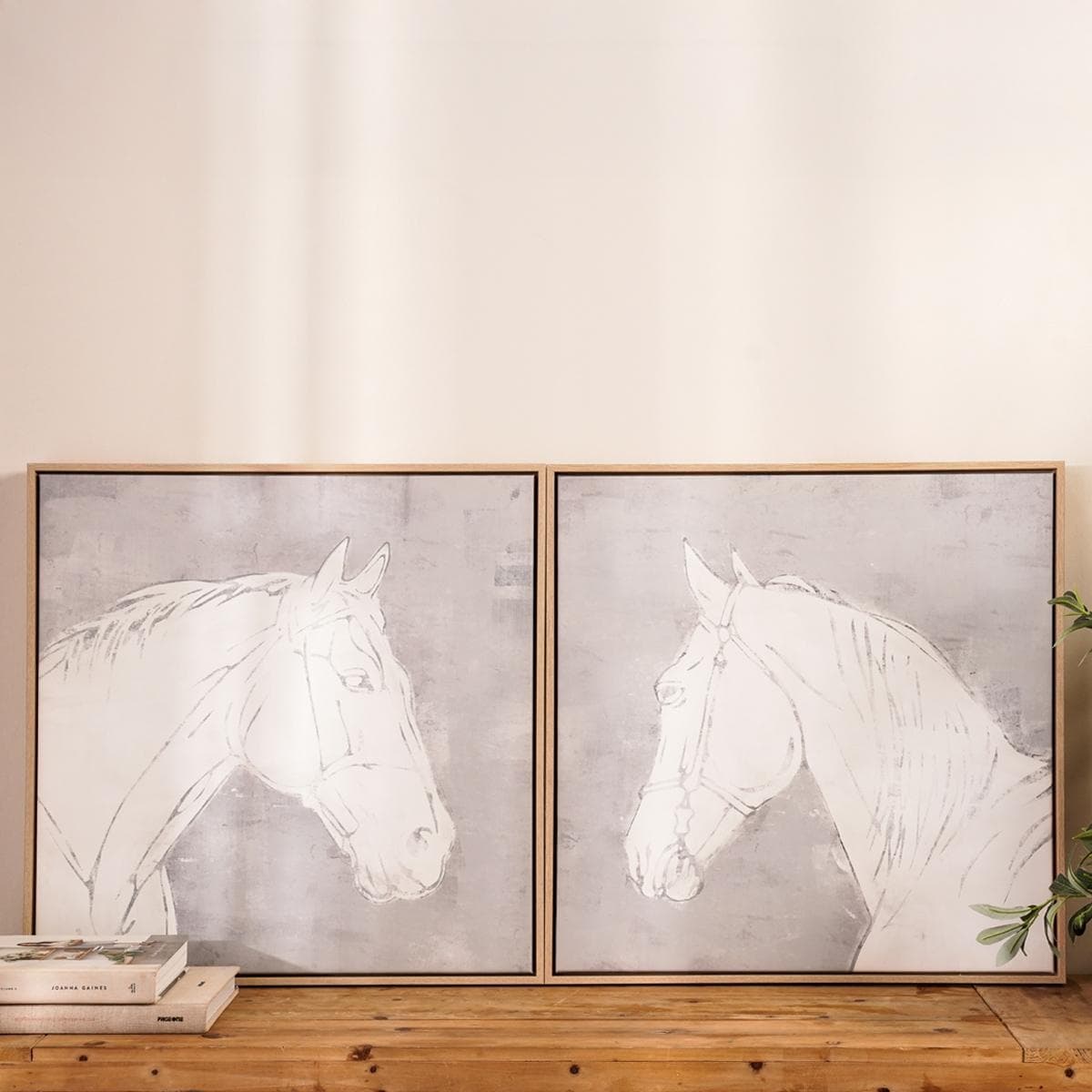 Hari Framed Canvas Set 2Pcs Grey 60X60 cm.
