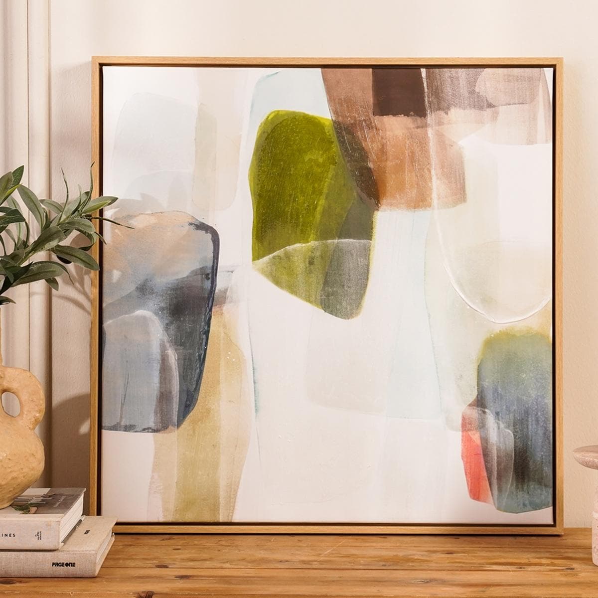 لوحة فنية بإطار أزور متعددة الألوان 60×60 سم