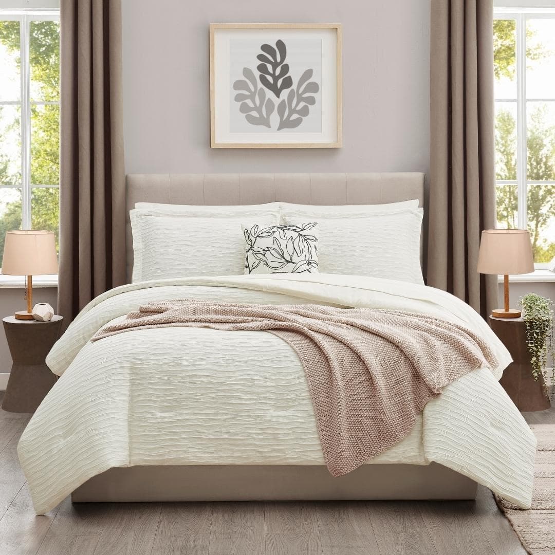 طقم ديباج كرينكل 5 قطع كريمي 220×240 سم