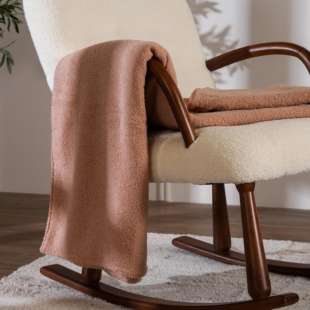 Boucle Throw Beige 150 X 170 cm  