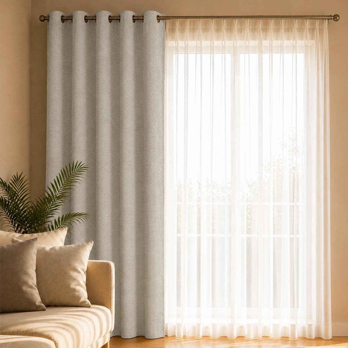 Lila Blackout Curtain Panel Cream 140 X 300 cm  