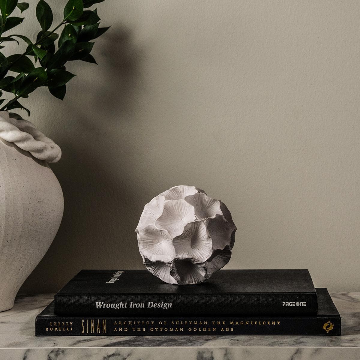 Lucky Stone Resin Decor White