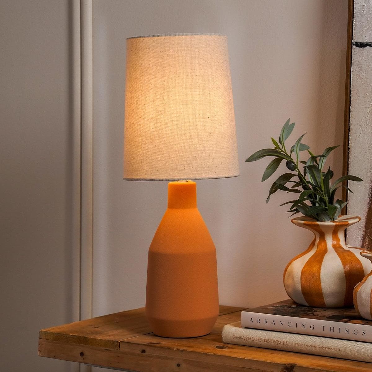 Pinty Ceramic Table Lamp Matt Pink H:50 X D:20 cm  
