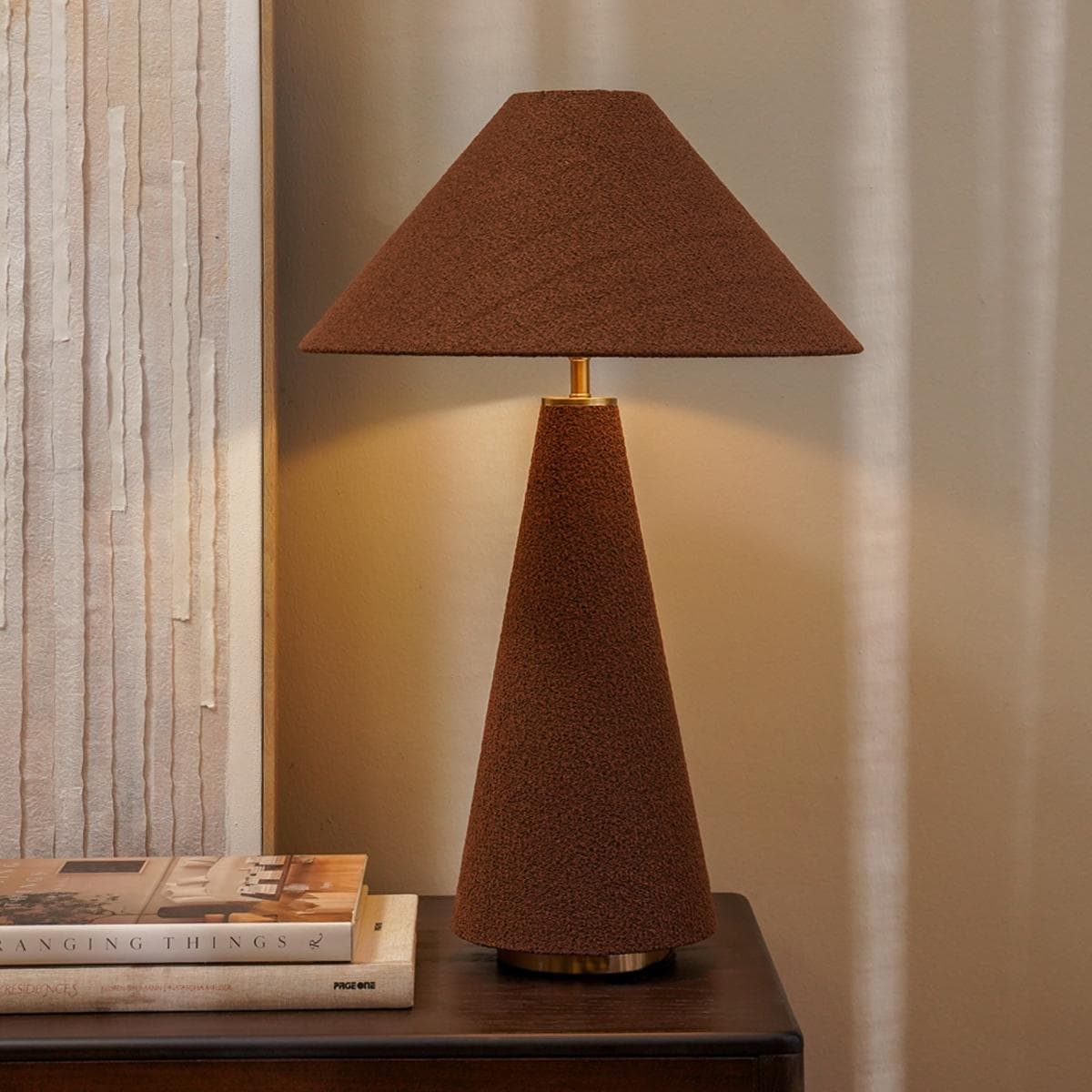 مصباح طاولة بريه بولوكل بني ارتفاع: 60 × قُطر: 38.5 سم