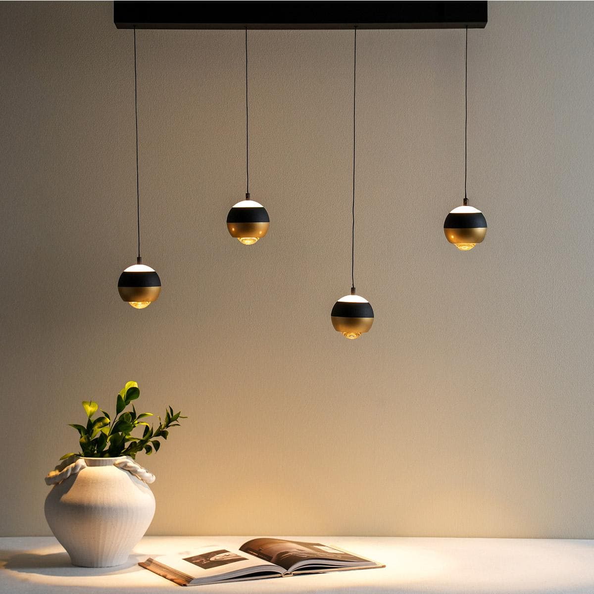 مصباح مُعلق لي أسود/ذهبي 150 سم