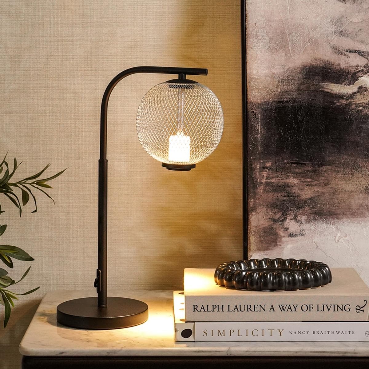 Duni Table Lamp Black/Silver H:43 cm