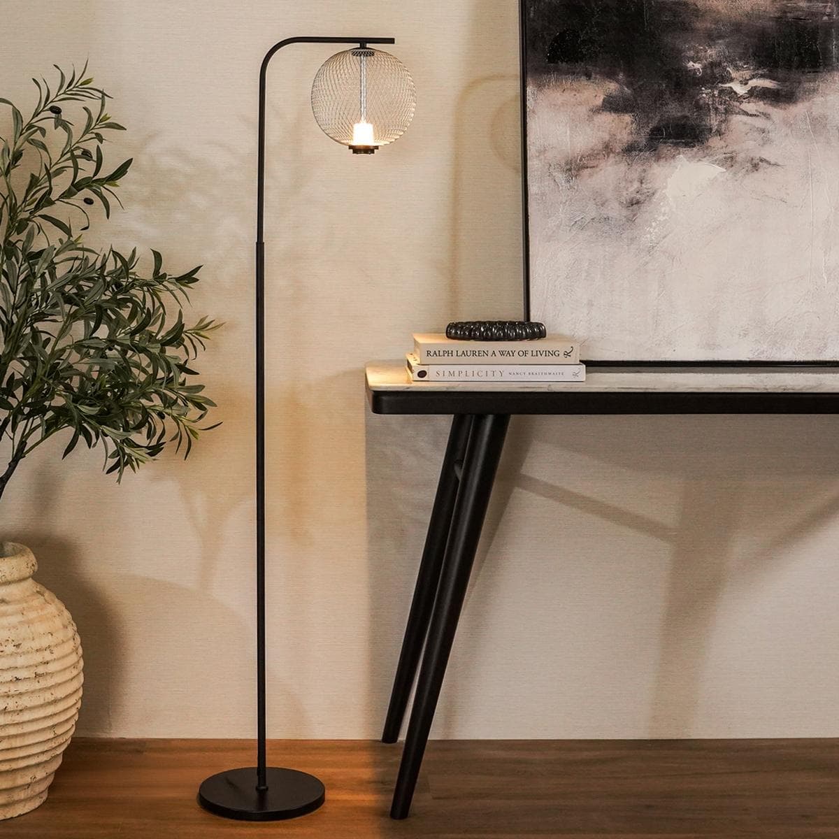 Duni Floor Lamp Black/Silver H:150 cm  