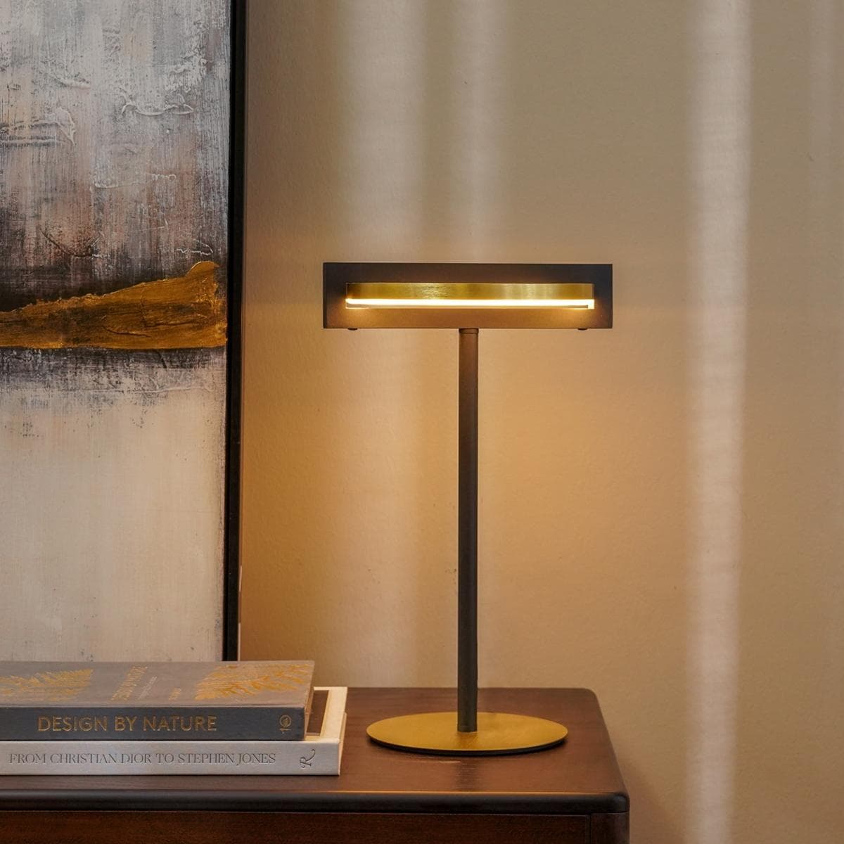 Luna Table Lamp Black/Gold H:38 cm