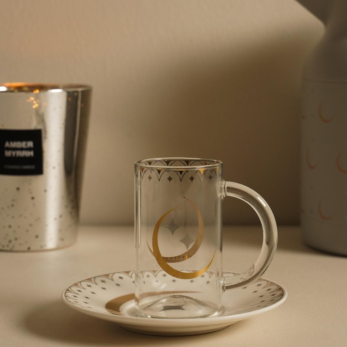 Gamrah New Bone Istikana Set 6Pcs Gold