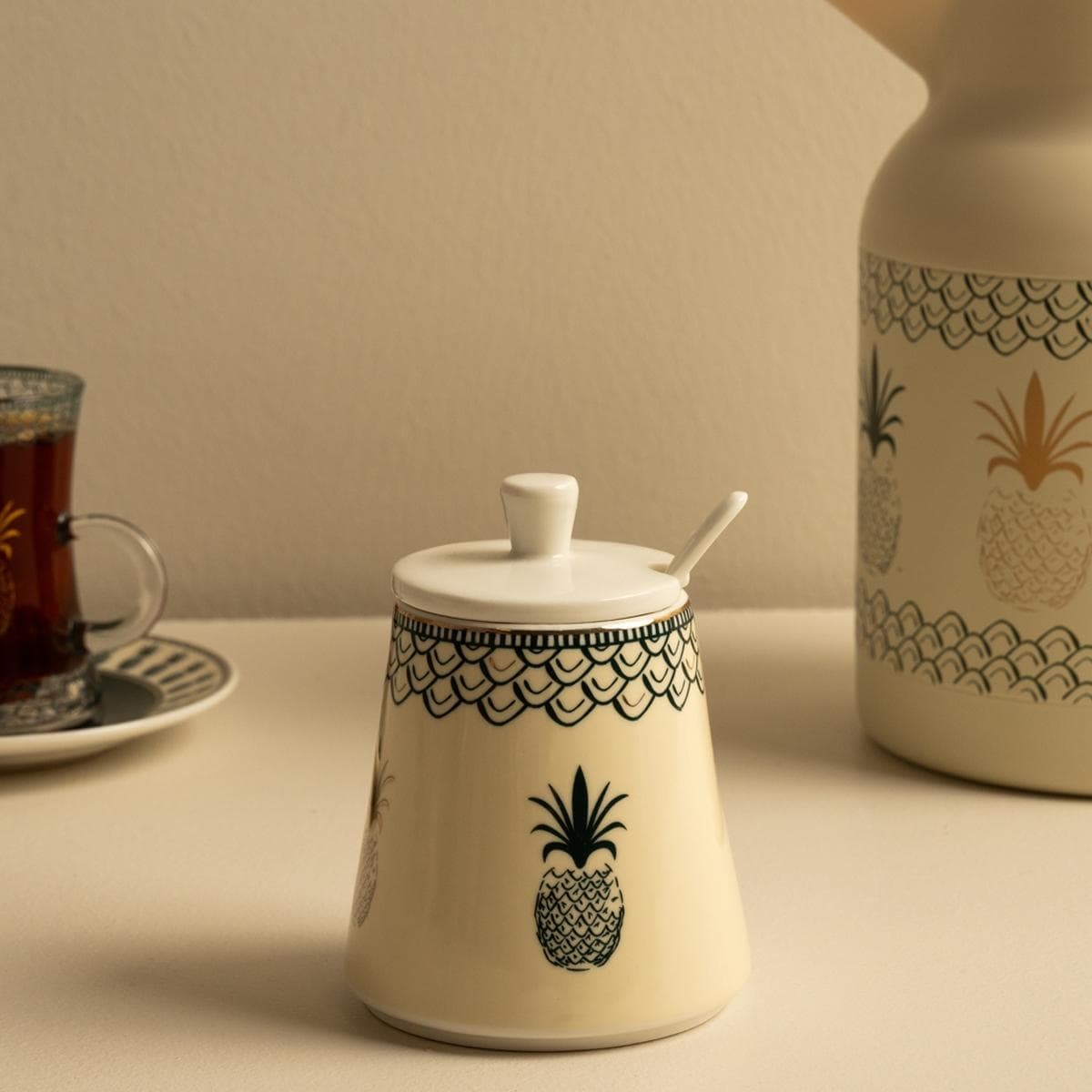 Saify New Bone Sugar Pot 1Pc Green