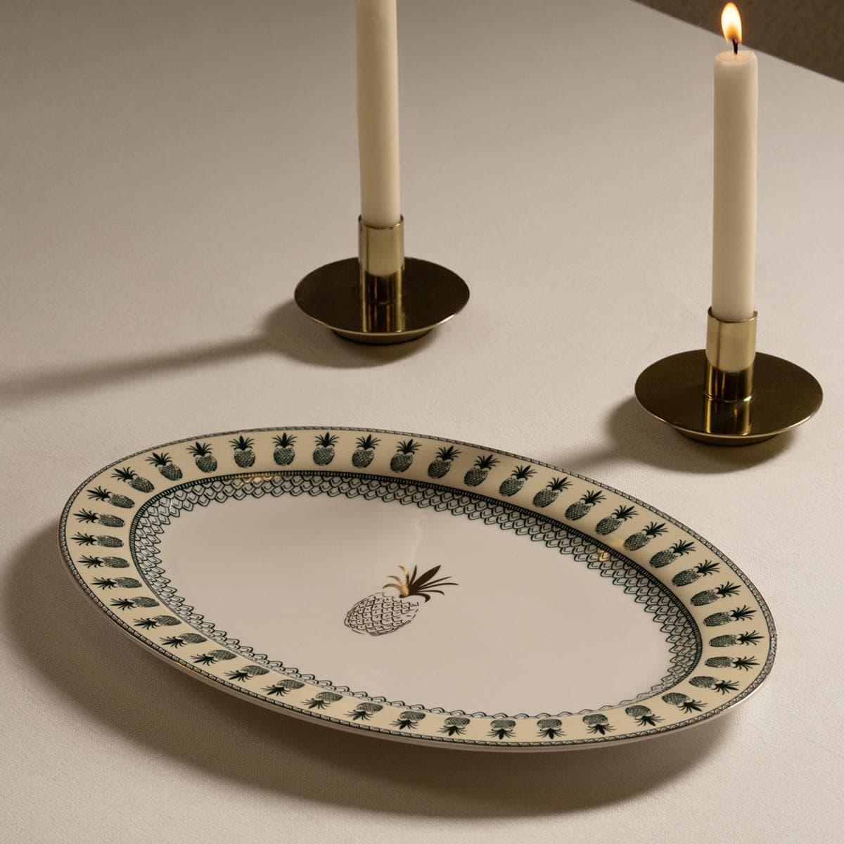 Saify New Bone Serving Plate 1Pc Green