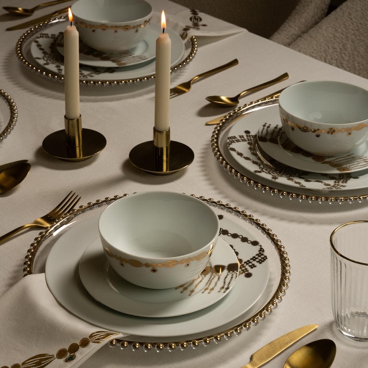 Hamma Porcelain Dinner Set 18Pcs Gold