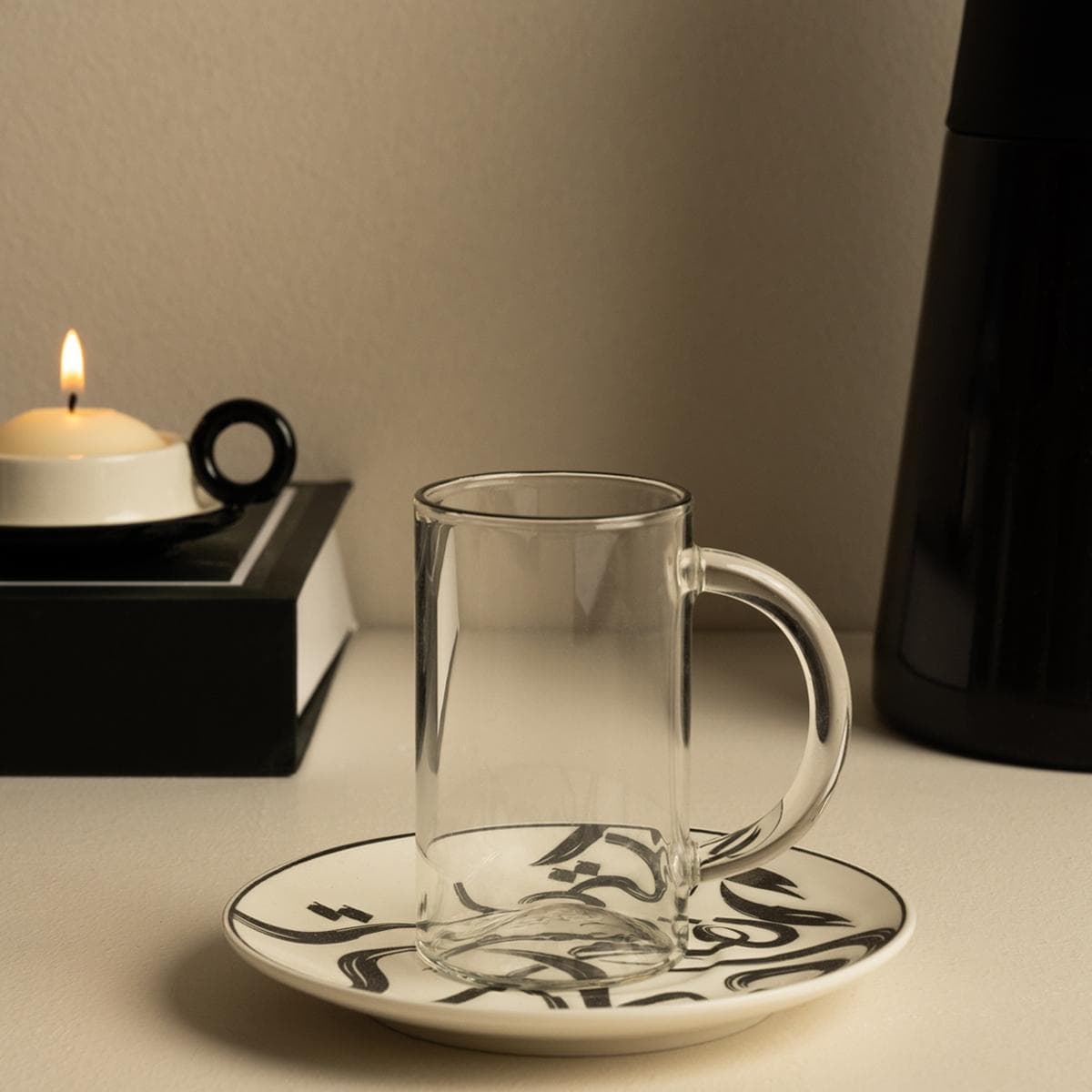 Alfarha New Bone Istikana Set 6Pcs Black