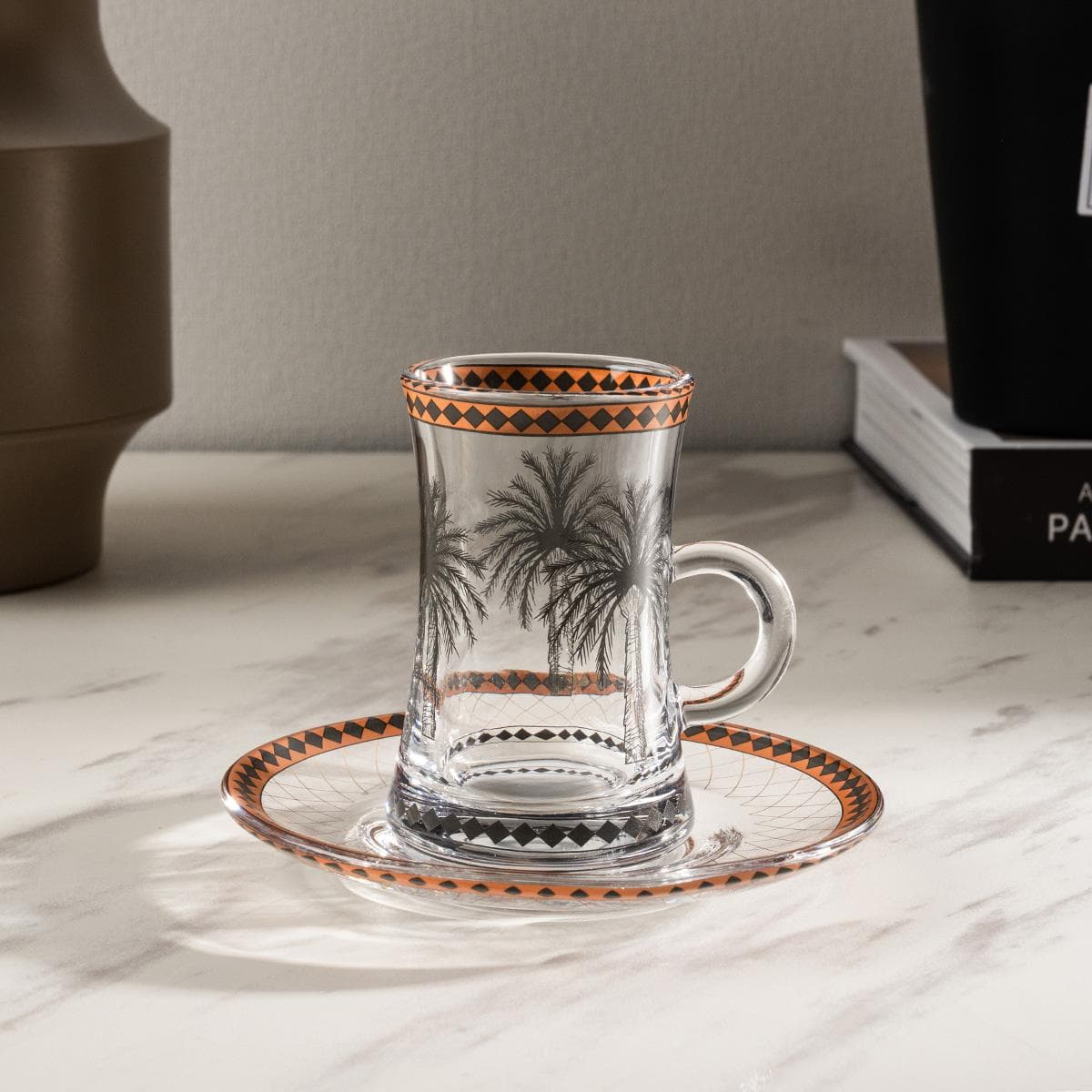 Tamra Glass Istikana Set 6Pcs Black