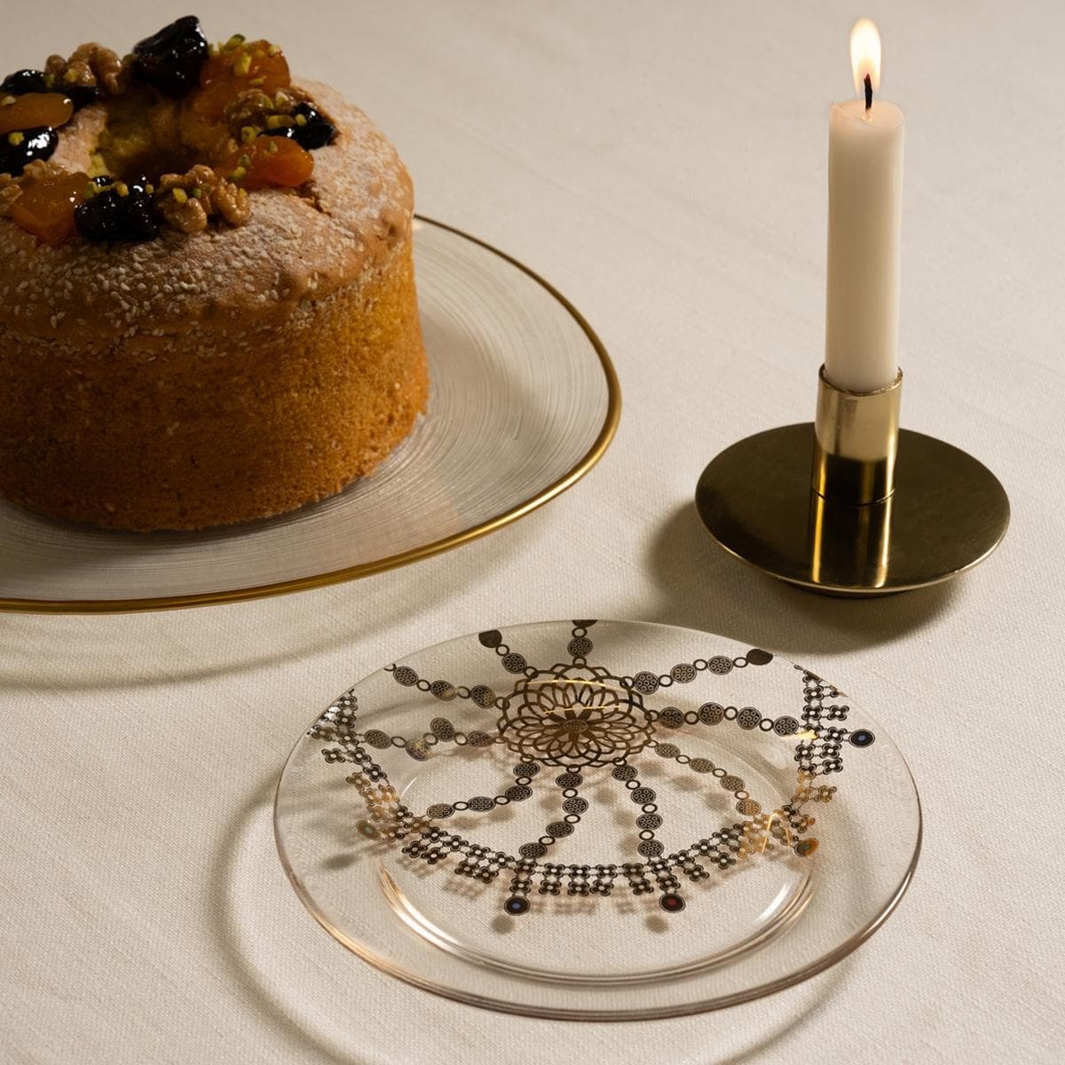 Hamma Glass Sweet Plate Set 6Pcs Gold