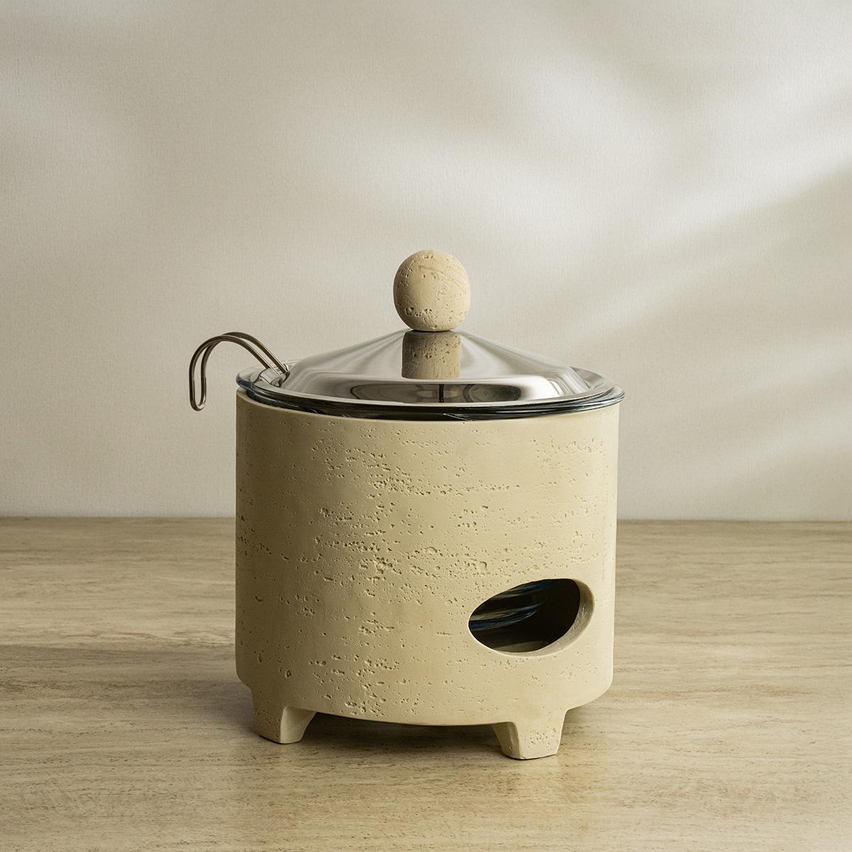 Tall Soup Warmer Beige 26.5X25X23.5 cm