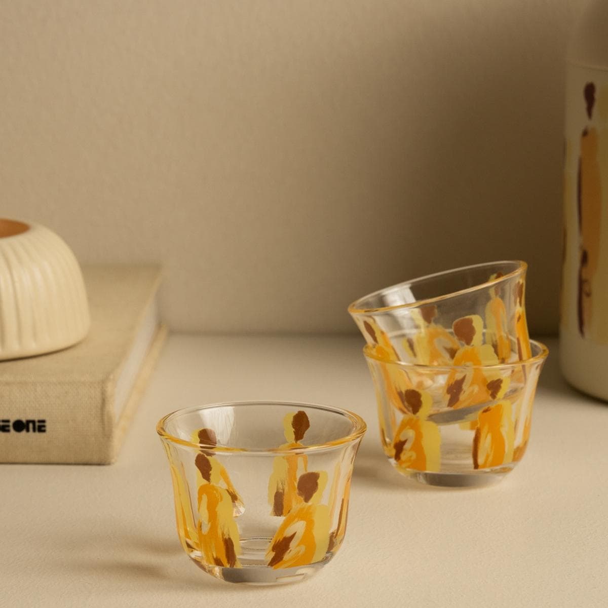 Mirage Glass Gahwa Cup Set 6Pcs Clay