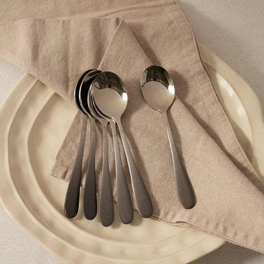 Coloured Stainless Steel Tea Spoon Set 6Pcs Grey